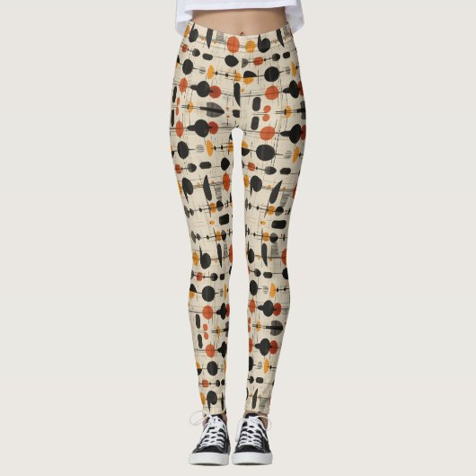 Retro Druck | Atomzeitalter Leggings (Vorderseite)