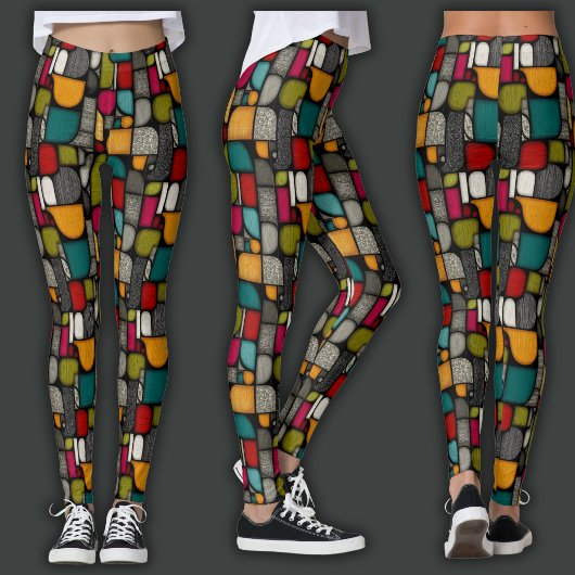 Retro-Druck | Bleiglas Leggings