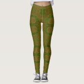Retro Druck | Erdiger Wald Leggings (Vorderseite)