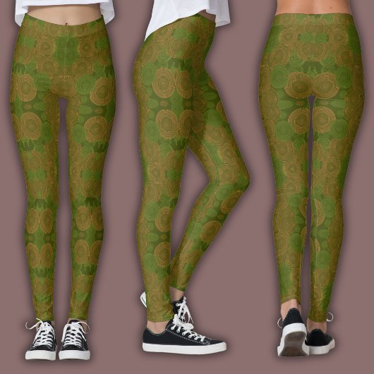 Retro Druck | Erdiger Wald Leggings