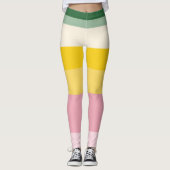 Retro Druck | Farbbblock Leggings (Vorderseite)