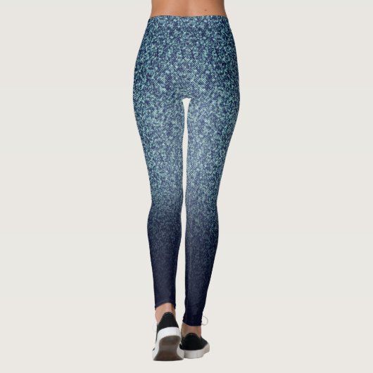 Retro-Druck mit Denimfarbe Leggings (Rückseite)