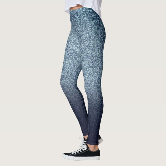 Retro-Druck mit Denimfarbe Leggings (Links)