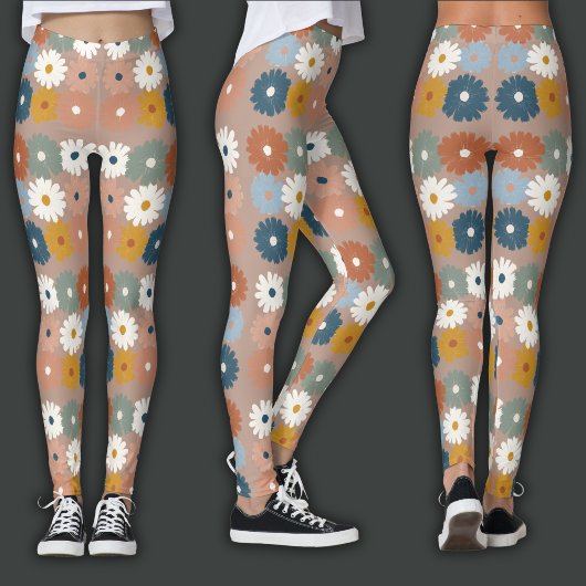 Retro Druck | Pastell Blumen Leggings