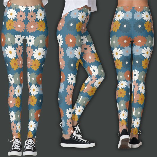 Retro Druck | Pastell Blumen Leggings