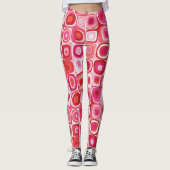 Retro Druck | Rosa Mod-Kreis Leggings (Vorderseite)