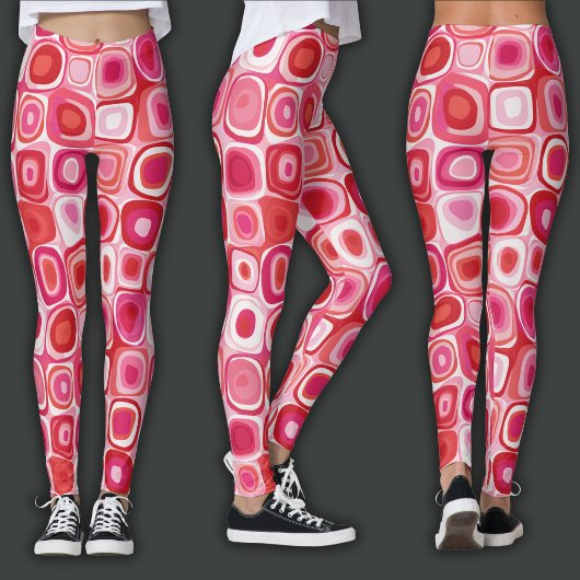 Retro Druck | Rosa Mod-Kreis Leggings