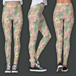 Retro Druck | Wasserfarben Floral Leggings