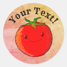 Retro-Druckstil Süße Cartoon-Tomate
