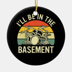 Retro Drum Set Design Funny Drummer Männer Frauen Keramik Ornament