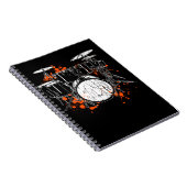 Retro Drum Set Music Drummer Notizblock (Rechte Seite)