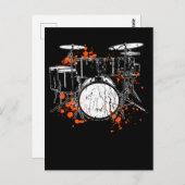 Retro Drum Set Music Drummer Postkarte (Vorne/Hinten)