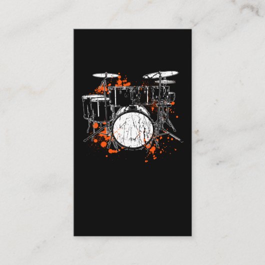 Retro Drum Set Music Drummer Visitenkarte (Vorderseite)