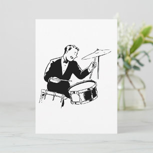 Retro Drummer Einladung