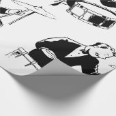 Retro Drummer Geschenkpapier (Ecke)