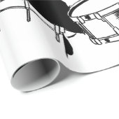 Retro Drummer Geschenkpapier (Rolleneckpunkt)