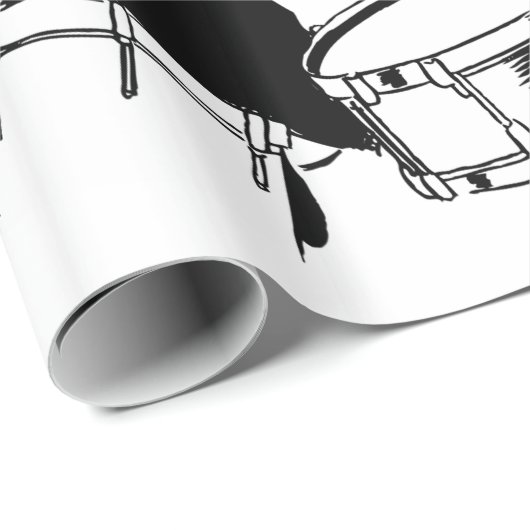 Retro Drummer Geschenkpapier (Rolleneckpunkt)