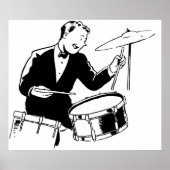 Retro Drummer Poster (Vorne)