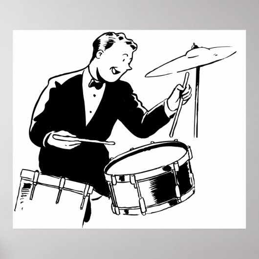 Retro Drummer Poster (Vorne)