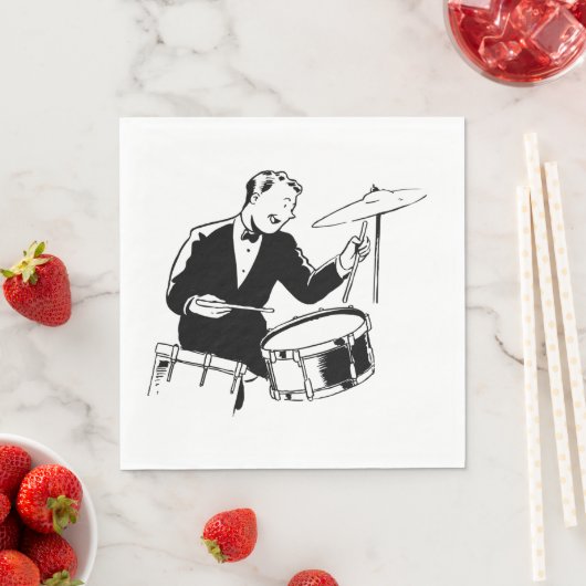 Retro Drummer Serviette (Beispiel)