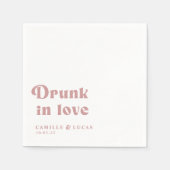 Retro Drunk In Love Personalized Napkins Serviette (Vorderseite)