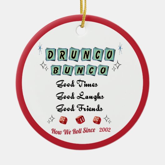 Retro Drunko Bunco Keramik Ornament (Vorne)