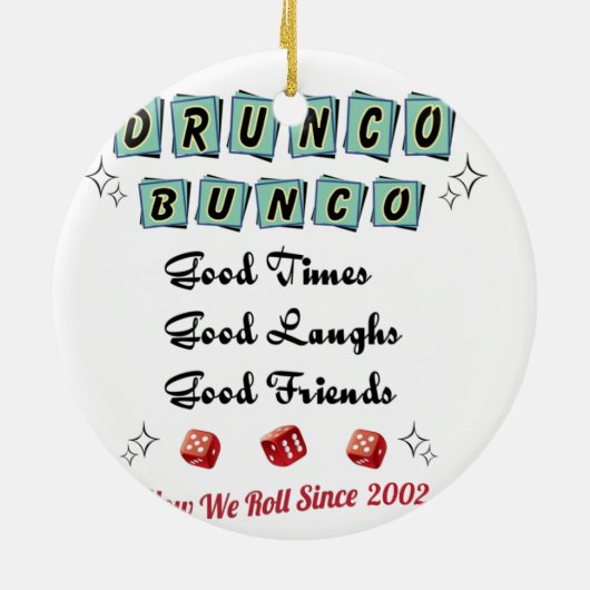 Retro Drunko Bunco Keramik Ornament (Hinten)