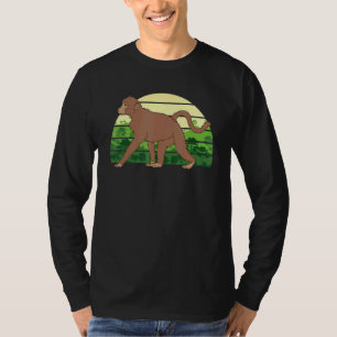 Retro Dschungel Tier Wildtiere Schimpanse Affe T-Shirt