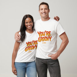 Retro Du bist so groovy personalisierter Name 70er T-Shirt