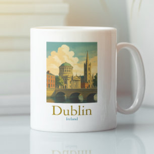 Retro Dublin Irland Reisen Vintage Kunstwerke Kaffeetasse