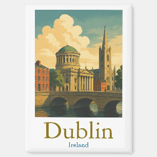 Retro Dublin Irland Reisen Vintage Kunstwerke Magnet