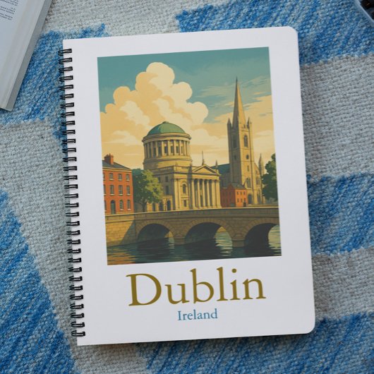 Retro Dublin Irland Reisen Vintage Kunstwerke Notizblock