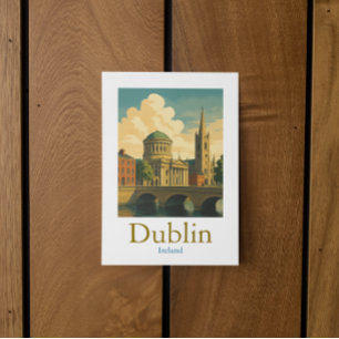 Retro Dublin Irland Reisen Vintage Kunstwerke Postkarte