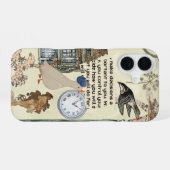 Retro Duck, Clock & Floral Art Design iPhone 16 Hülle (Rückseite (Horizontal))