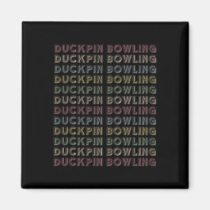 Retro-Duckpin-Bowling Wiederholender Vintage-Bowle Magnet