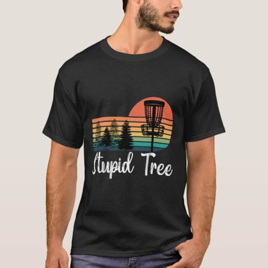 Retro Dummer Baum Disc Golf Spieler Lustiger Frisb T-Shirt (Vorderseite)