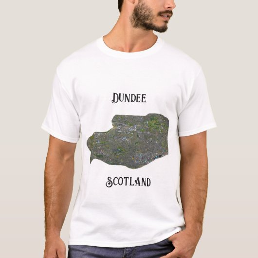 Retro Dundee Scotland Map Gift T Shirt (Vorderseite)