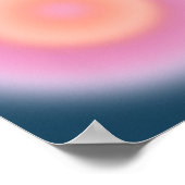 Retro dunkelblaue und rosa Abstrakte Aura Poster (Ecke)