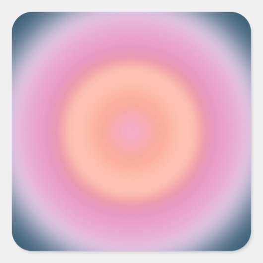 Retro dunkelblaue und rosa Abstrakte Aura Quadratischer Aufkleber (Vorderseite)