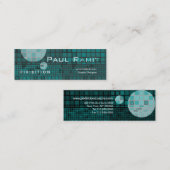 Retro dunkelblaues Raum-Mosaik-High-Teche Mini Visitenkarte (Vorne/Hinten)