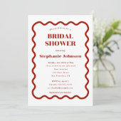 Retro Dunkelrotes Brautparty der 1950er Jahre Einladung (Stehend Vorderseite)