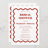 Retro Dunkelrotes Brautparty der 1950er Jahre Einladung (Vorne/Hinten)