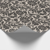 Retro Dunkle Daisy Geschenkpapier (Ecke)