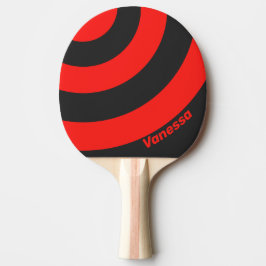 Retro Dunkle Drei-Kreis-Streifen mit Namen Tischtennis Schläger