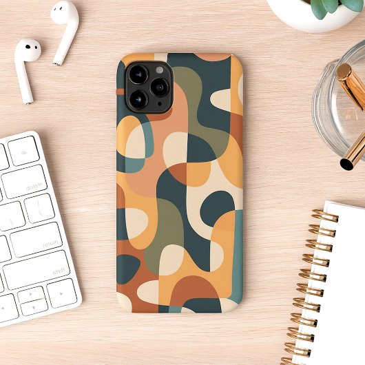 Retro Dunkle Farben Amorphe Formen Kunstmuster Case-Mate iPhone Hülle