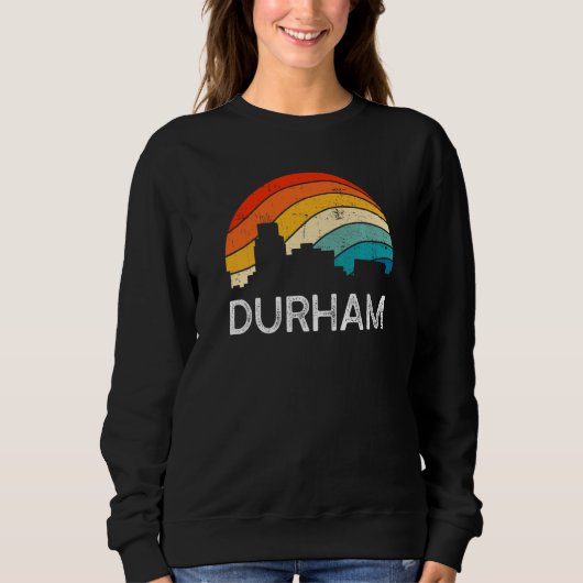 Retro Durham Skyline Vintage Urban Skyscraper Sweatshirt (Vorderseite)