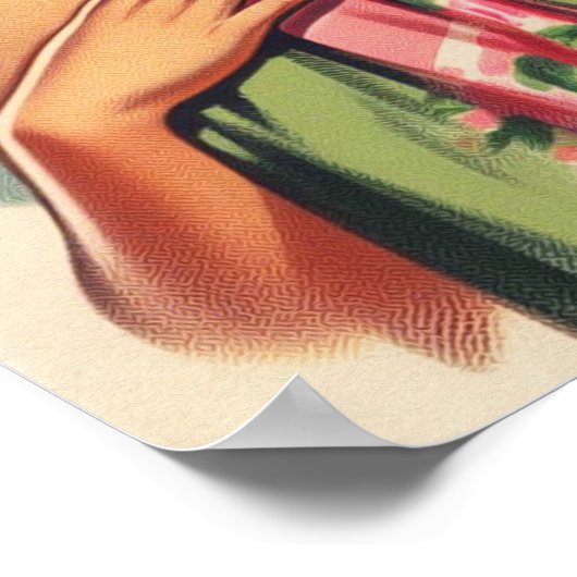 Retro-Dusche Button nach oben Poster (Ecke)