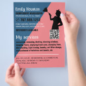 Retro Duster Silhouette, Housekeeper, Haushaltshil Flyer (Hand)