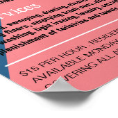 Retro Duster Silhouette, Housekeeper, Haushaltshil Poster (Ecke)