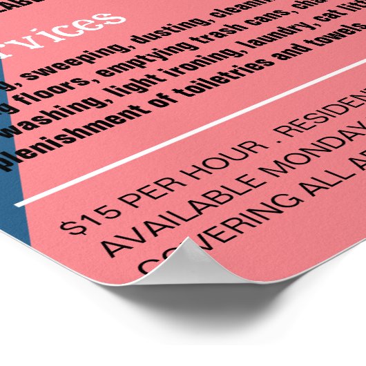 Retro Duster Silhouette, Housekeeper, Haushaltshil Poster (Ecke)